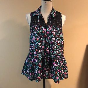 Kate spade greenhouse lace yoke top